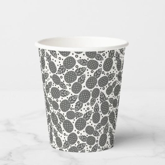 Monochrome anananassen papieren bekers (Voorkant)