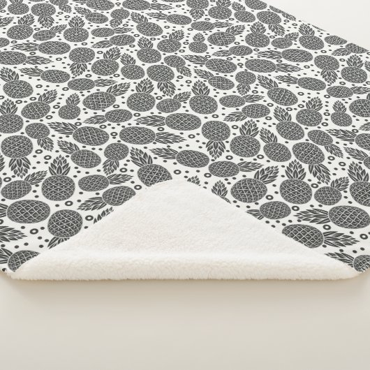 Monochrome anananassen sherpa deken (3/4)