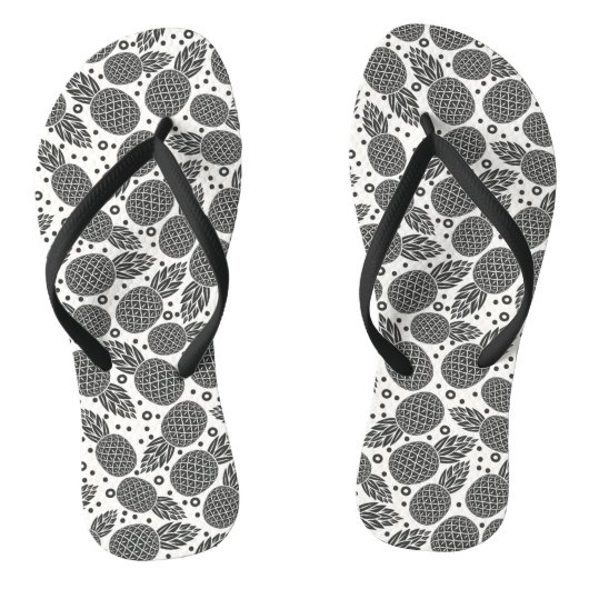 Monochrome anananassen teenslippers (Voetbed)