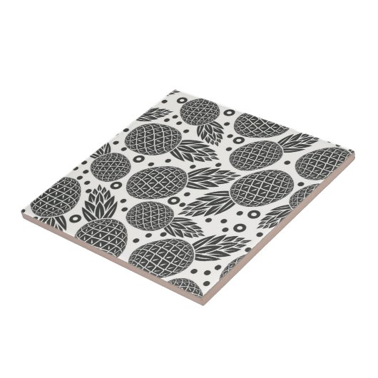 Monochrome anananassen tegeltje (Zijkant)