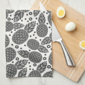 Monochrome anananassen theedoek (Quarter Fold)