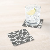 Monochrome ananassen 2 kartonnen onderzetters (Insitu)