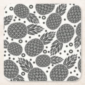 Monochrome ananassen 2 kartonnen onderzetters (Voorkant)