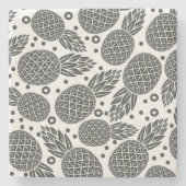 Monochrome ananassen 2 stenen onderzetter (Voorkant)