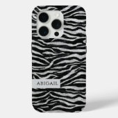 Monochrome Animal Print and Name Case-Mate iPhone Case (Achterkant)