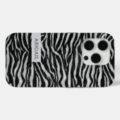 Monochrome Animal Print and Name Case-Mate iPhone Case (Achterkant (horizontaal))