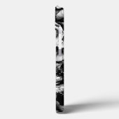 Monochrome Antiek Bloemen met Vlinders Case-Mate iPhone Case (Achterkant / Links)