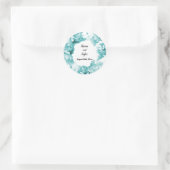 Monochrome Aqua Trouwkrans Sticker (Tas)