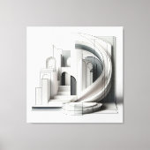 Monochrome Architectural Flow Canvas Afdruk (Voorkant)