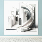 Monochrome Architectural Flow Canvas Afdruk (Insitu (Houten vloer))