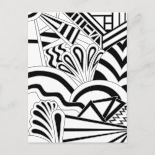Monochrome art Deco Design. Briefkaart