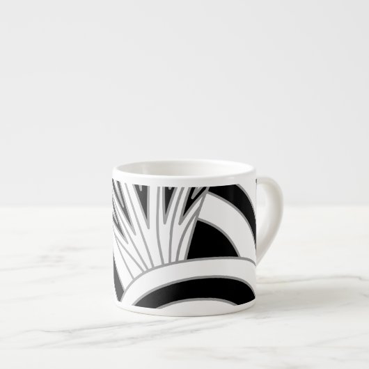 Monochrome art Deco Design. Espresso Kop (Voorkant rechts)