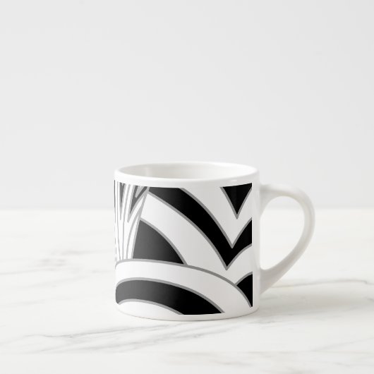 Monochrome art Deco Design. Espresso Kop (Rechts)