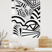 Monochrome art Deco Design. Poster (Keuken)