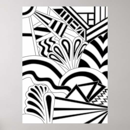 Monochrome art Deco Design. Poster (Voorkant)