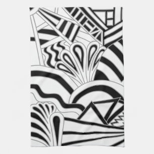 Monochrome art Deco Design. Theedoek
