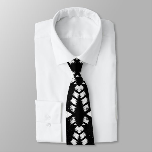 Monochrome Art Grunge Design Statement Stropdas (Gebonden)