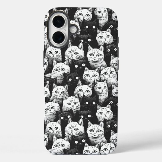 monochrome artistieke kat Case-Mate iPhone case (Achterkant)