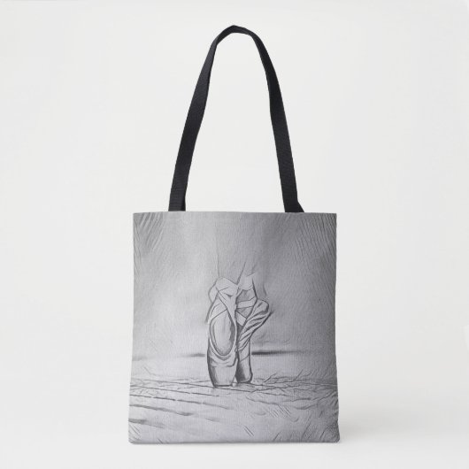 Monochrome balletschoenen balletvoeten tote bag (Voorkant)