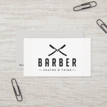 Monochrome Barber Shop Cut & Shave Visitekaartje