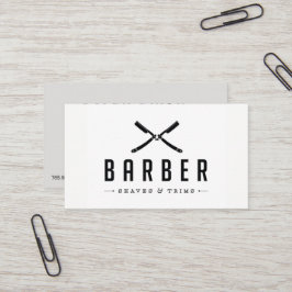 Monochrome Barber Shop Cut & Shave Visitekaartje