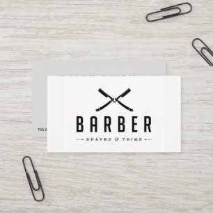 Monochrome Barber Shop Cut & Shave Visitekaartje
