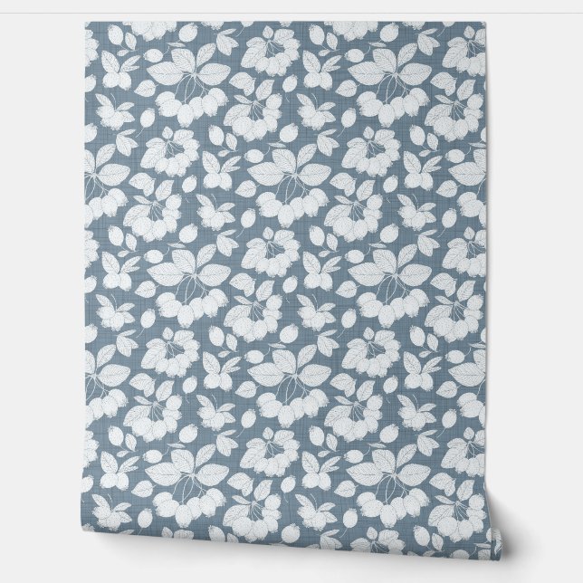 Monochrome Berry Branch Behang (Afrollen)