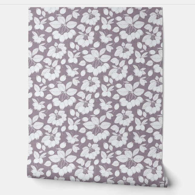 Monochrome Berry Branch Behang (Afrollen)