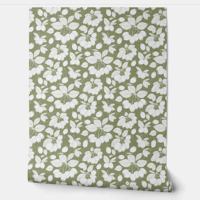 Monochrome Berry Branch Behang (Afrollen)