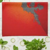 Monochrome Bhutan Flag Theedoek (Gevouwen)