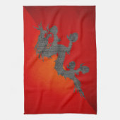 Monochrome Bhutan Flag Theedoek (Verticaal)