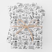 Monochrome Birthday Pattern Inpakpapier Vel (In situ)