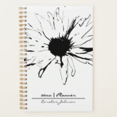 Monochrome Black and White Daisy Sketch 2026 Planner (Voorkant)