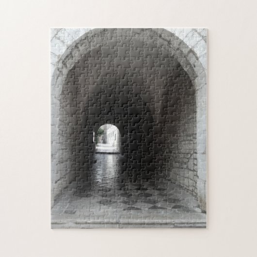 Monochrome Black en White Old City door Kroatië Legpuzzel (Verticaal)