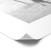 Monochrome Black White Rural Landscape Wilde Paard Poster (Hoek)