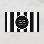 Monochrome Black & White Stripes Classic Marketing Visitekaartje (Voorkant)
