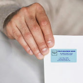 Monochrome Blauw Bedrijfs Merk op Adresetiket Etiket