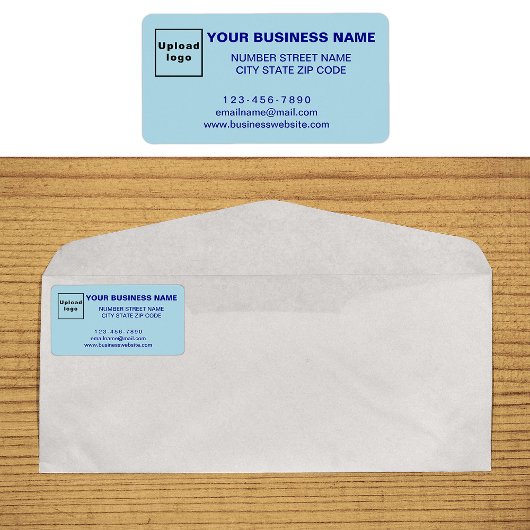 Monochrome Blauw Bedrijfs Merk op Adresetiket Etiket