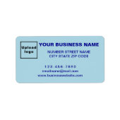 Monochrome Blauw Bedrijfs Merk op Adresetiket Etiket (Voorkant)