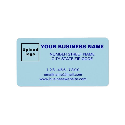 Monochrome Blauw Bedrijfs Merk op Adresetiket Etiket (Voorkant)