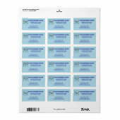 Monochrome Blauw Bedrijfs Merk op Adresetiket Etiket (Full Sheet)