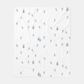 Monochrome blauwe alpiene kiers fleece deken (Voorkant)