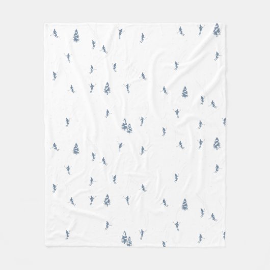 Monochrome blauwe alpiene kiers fleece deken (Voorkant)