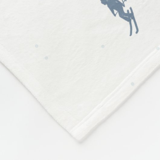 Monochrome blauwe alpiene kiers fleece deken (Hoek)