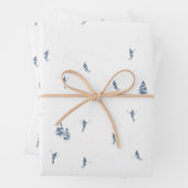 Monochrome blauwe alpiene kiers inpakpapier vel (In situ)