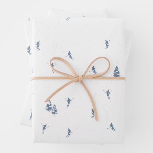 Monochrome blauwe alpiene kiers inpakpapier vel (In situ)