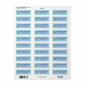 Monochrome blauwe bedrijfs-retouradres etiket (Full Sheet)