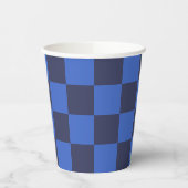 Monochrome blauwe chequepapierbekertjes papieren bekers (Links)