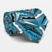 Monochrome blauwe etnische ornament. stropdas (Opgerold)