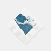 monochrome blauwe oceaangolven servet (Hoek)